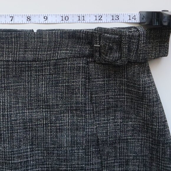 NEW Club Monaco Tweed Faux Wrap Mini A-line Belted Skirt Size Office Preppy Sz 0 - Picture 6 of 8
